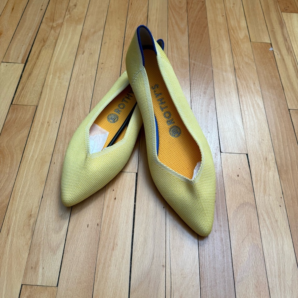 Rothy's Yellow Pointed Toe Flats (8)